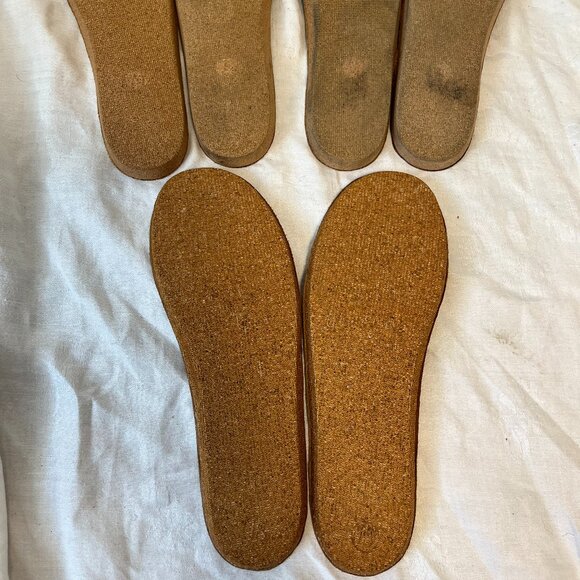 3 Pairs NAOT WOMENS FOOTBEDS Insoles EU 41 US L 10 Replacements -Tan Suede Cork - Picture 7 of 7
